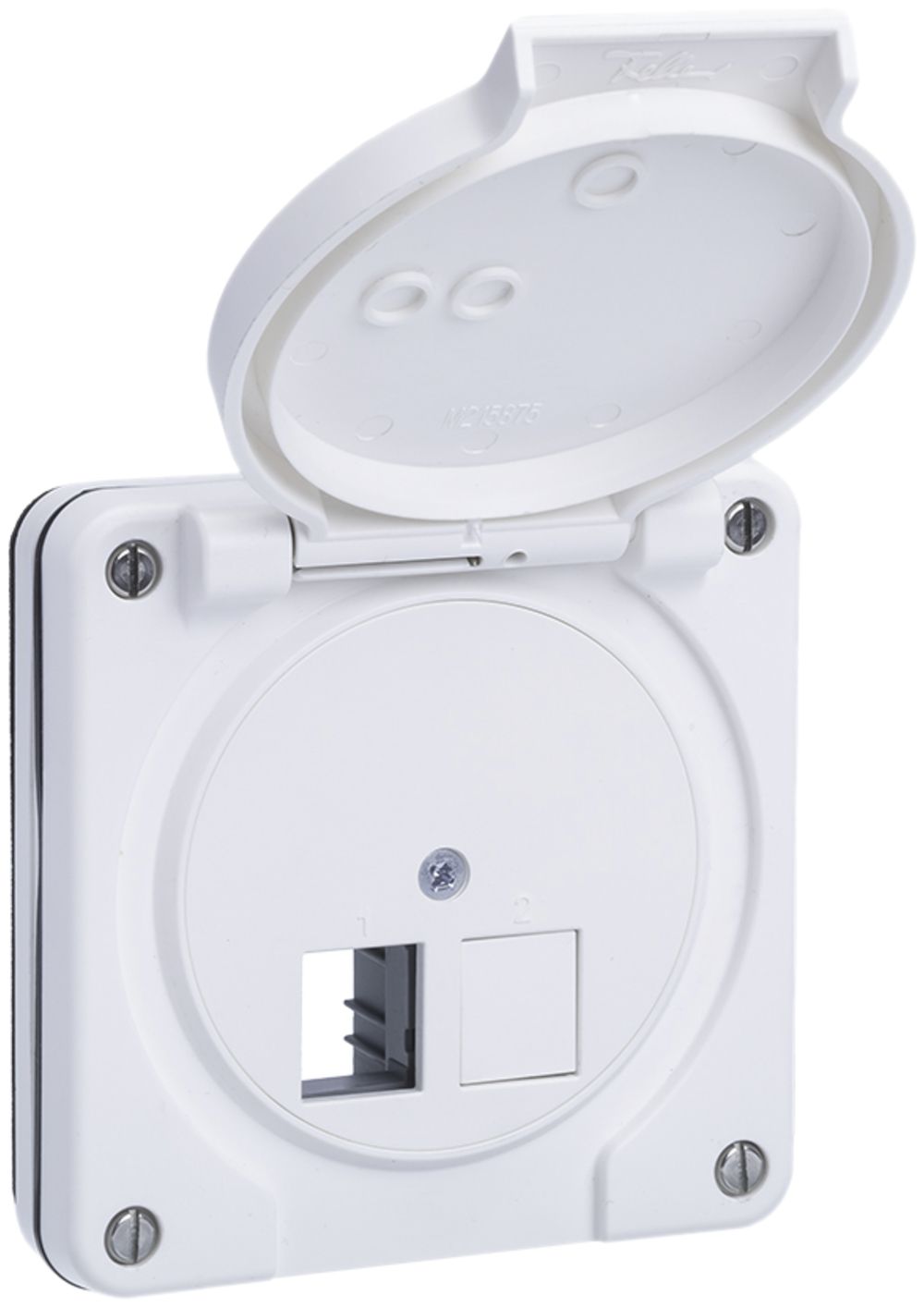 Kit de montage ENC R&M sortie droite 2×cat.5e/6/6A spezial, IP55, blanc