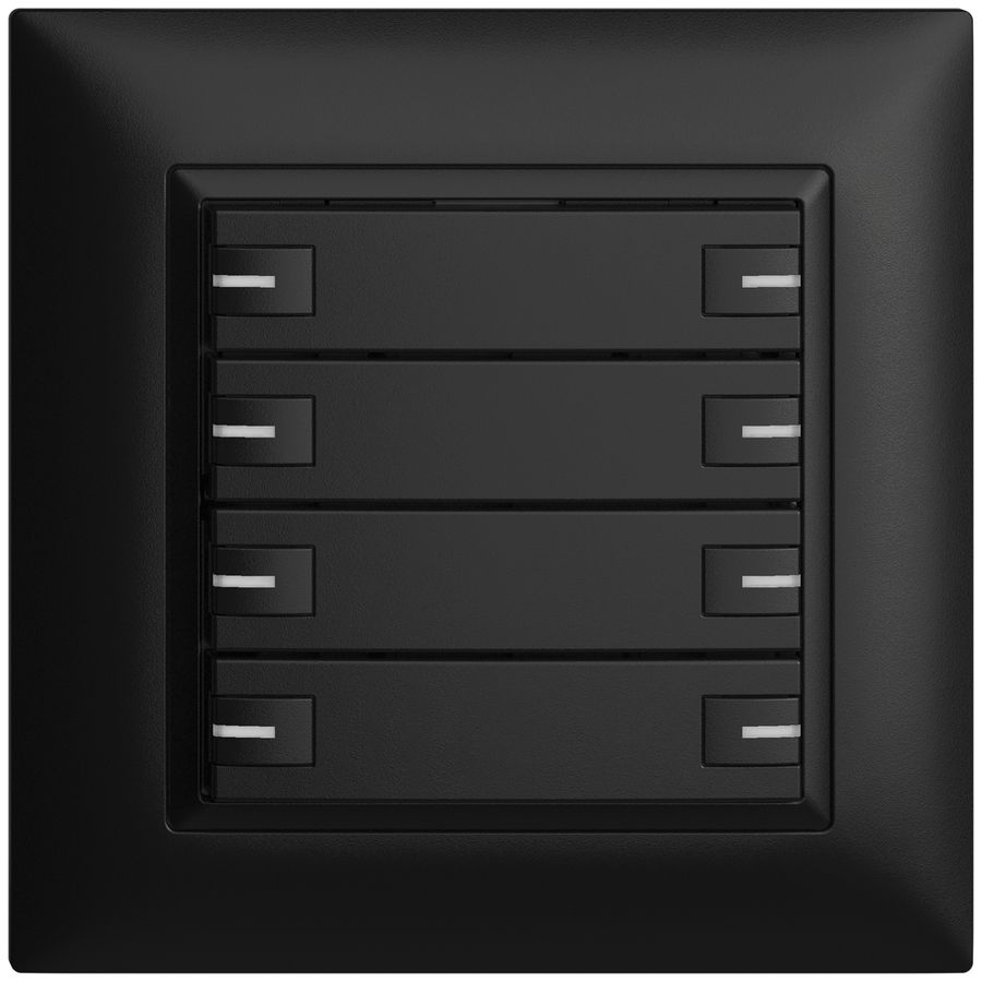 Poussoir ENC KNX 8× EDIZIOdue noir RGB avec LED