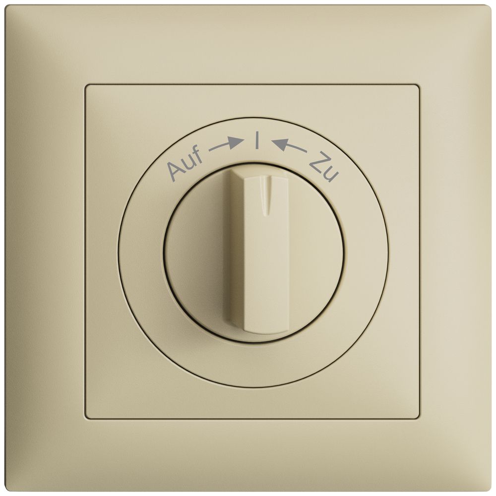 Frontset EDIZIOdue Auf->I<-Zu vanille 88×88mm für Schwenktaster