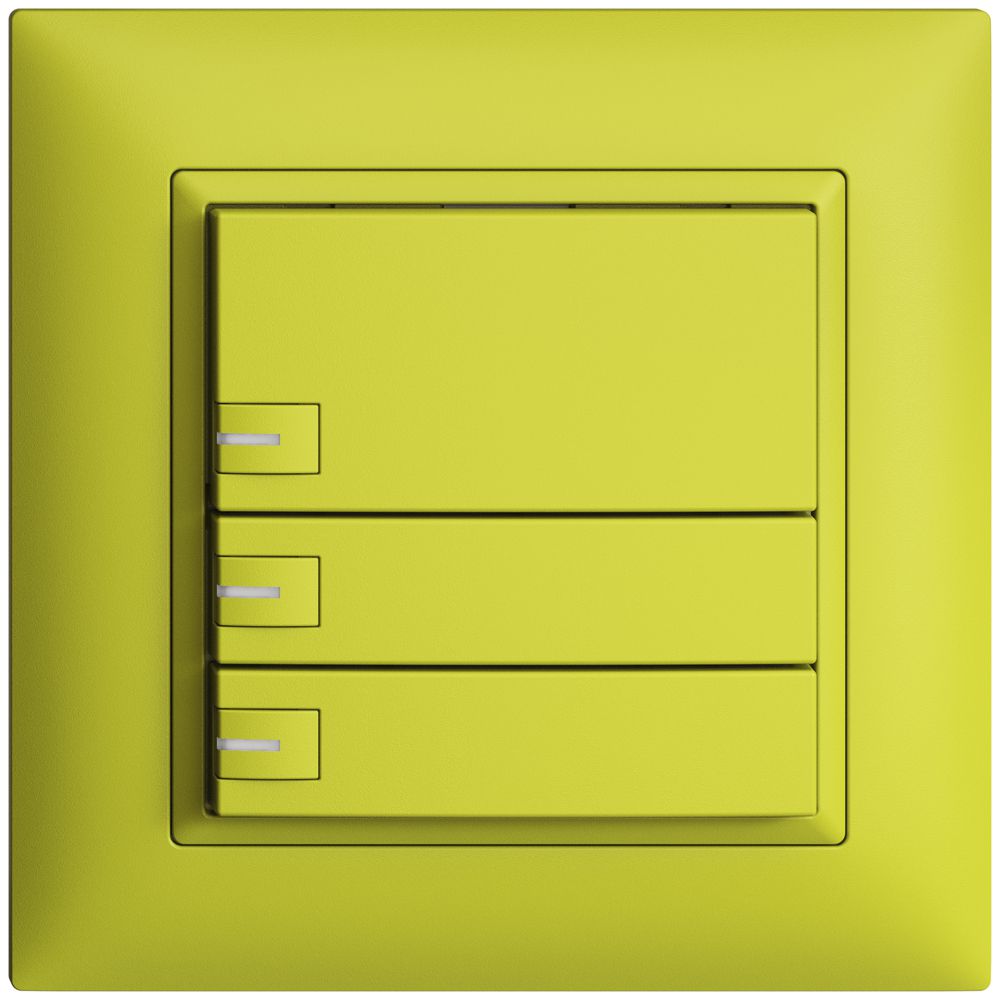 UP-Universaltaster 3×1T Schraubklemme EDIZIOdue lemon, mit LED