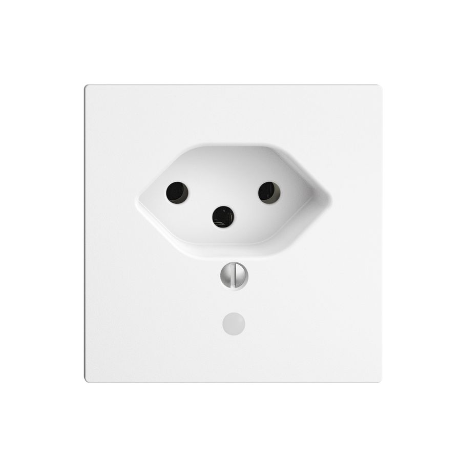 Prise EDIZIOdue T13 blanc avec LED vert