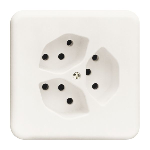 Frontset FH zu Steckdose 3×T13S weiss