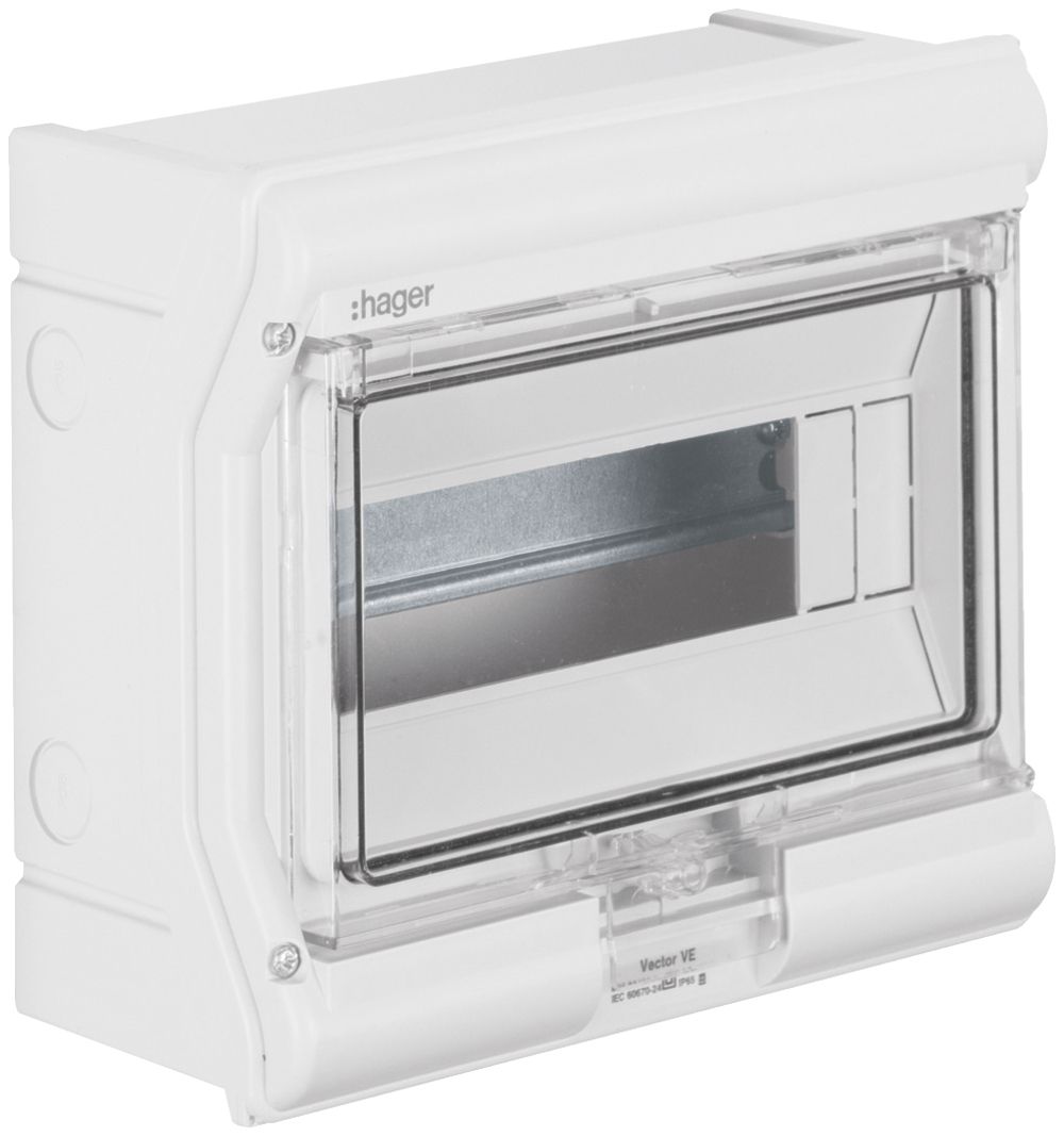 AP-Kleinverteiler Hager vector 1-reihig 10TE IP65 237×210×114mm