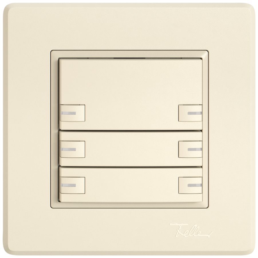 Poussoir KNX RGB ENC EDIZIO.liv SNAPFIX® capteur temp.RGB-LED 6× comm.1T cr