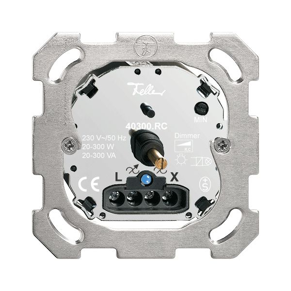 Einsatz Drehdimmer FH 20…300W beleuchtbar Phasenabschnitt