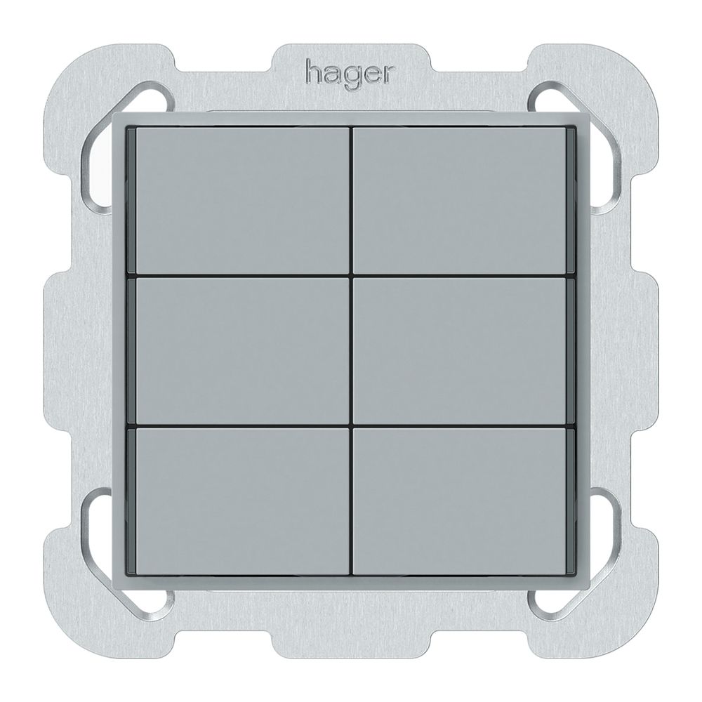 Poussoir KNX ENC KAL 6×touches 6×points actionnables LED gris