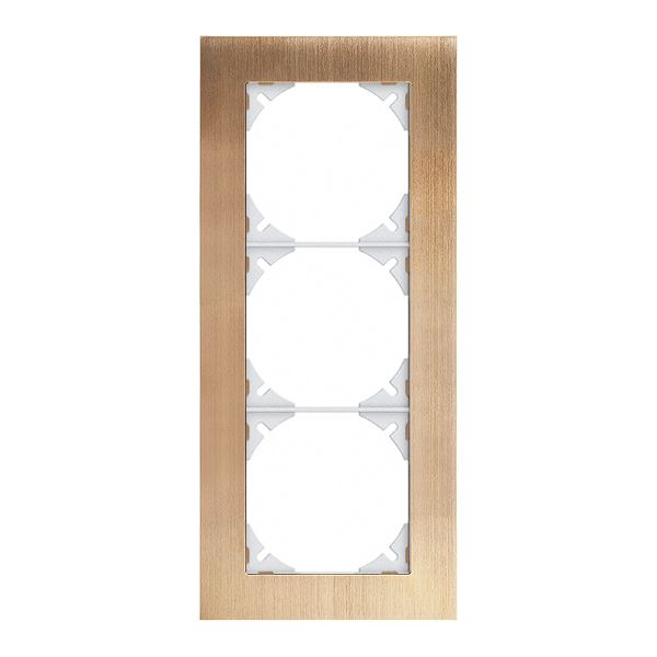 Abdeckrahmen EDIZIOdue prestige 3×1 messing champagne