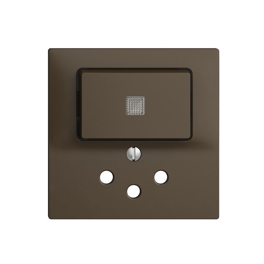 Frontset 60×60mm EDIZIOdue coffee T12 mit Linse, mit Kinderschutz