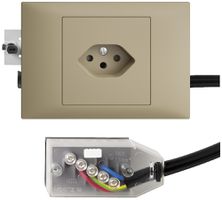 EB-Steckdose EDIZIOdue T13 L1 45…69mm sand für Flachkabel Technofil