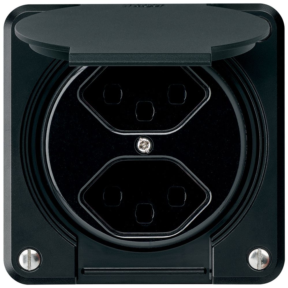 Prise ENC robusto 2×type 23 noir