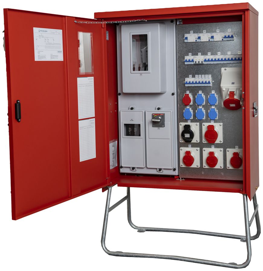 Armadio distributore collegamento Demelectric 100A 69kVA NH00 IP44 rosso