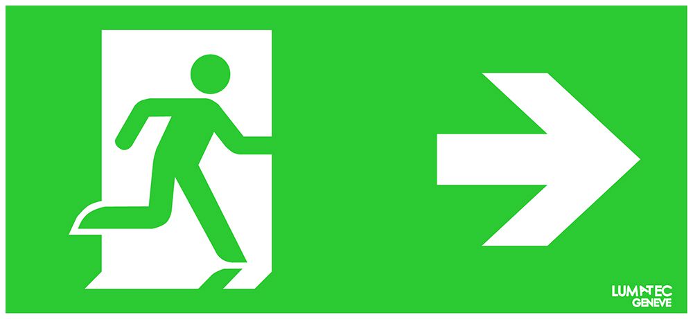 Piktogramm-Scheibe Lumatec A12 200.26/E5/HL3, einseitig Pfeil nach rechts