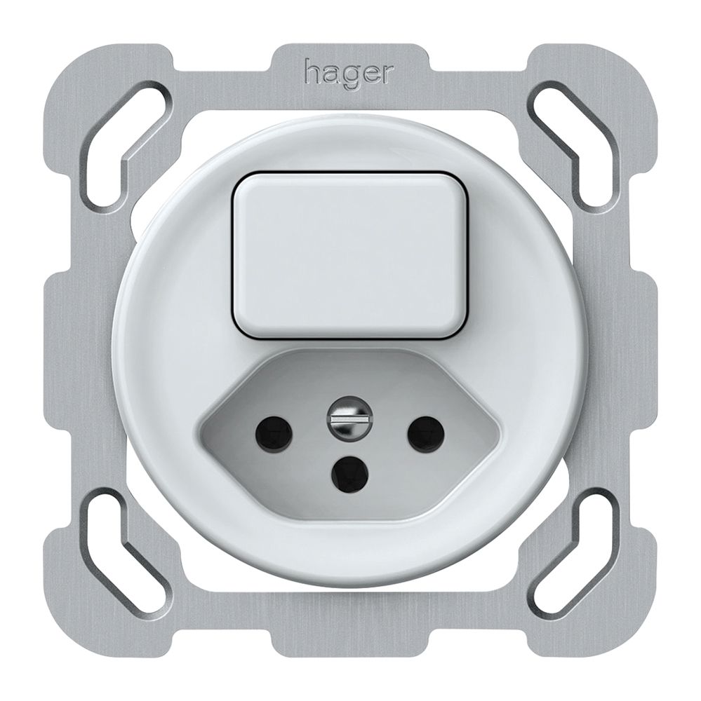 Combinaison ENC origin 1×touche 1CO+T13 1P 0<1 10A 230V 77×77mm blanc