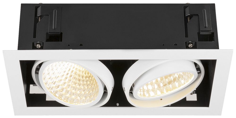 Downlight LED SLV KADUX 2×27W 3150lm 930 30° DALI 370×195mm blanc