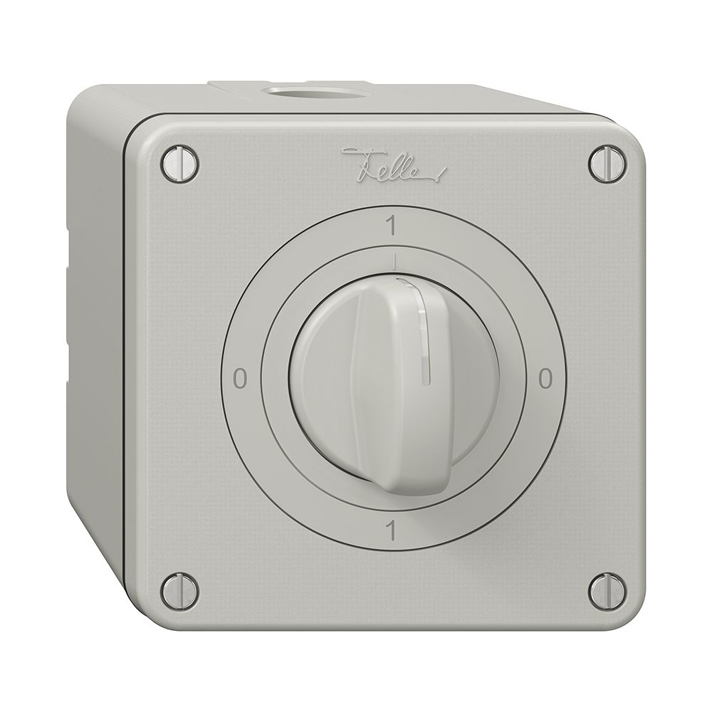 Interrupteur rotatif NAP NEVO, 0/3L, avec manette, KS, 0-1-0-1, gris clair