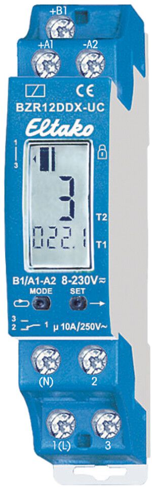 Compteur d'heures/impulsions AMD Eltako, BZR12DDX-UC LCD