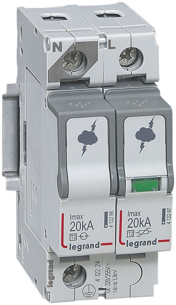 Protection surtension Legrand T2 1L+N Imax.40kA