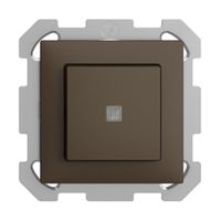 UP-Leuchttaster EDIZIOdue A-R/1P coffee, mit Linse, LED gelb