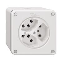 NAPU-Steckdose NEVO, 3×T23, m.LED, weiss