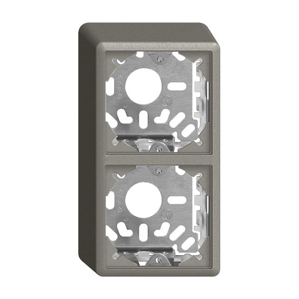 Kappe mit Grundplatte 2×54mm dunkelgrau für Kombination FX Universal