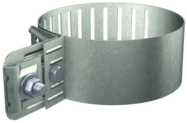 Collier de contact réglable Flury Al 3, acier inoxydable A2, tube Ø 50…100mm