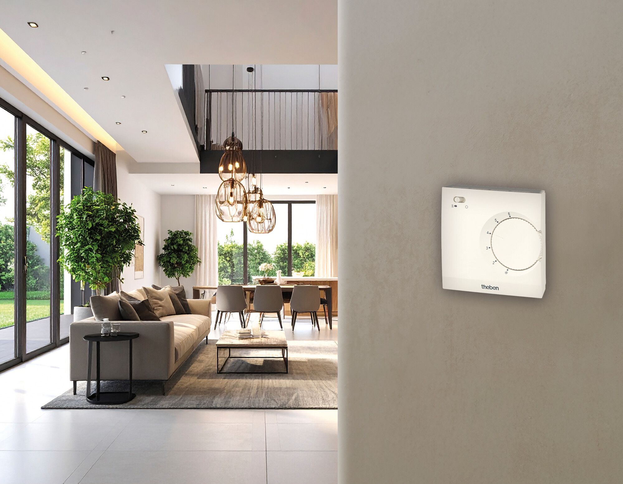 Termostato ambiente AP Theben RAMSES 706 S 230V AC 5…30°C 10A 76×76mm bianco