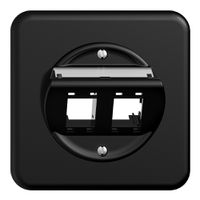 UP-Montageset Sdue QMI, mit Schrägauslasshaube 2×RJ45 freenet schwarz