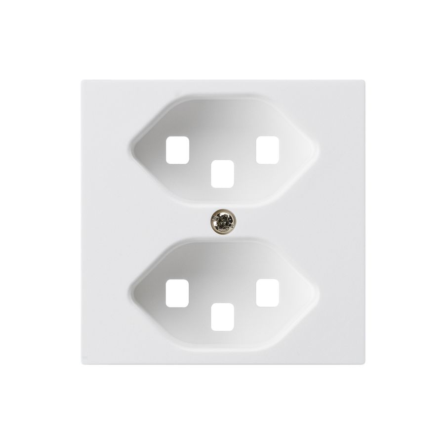 Plaque frontale kallysto 2×T23 60×60mm blanc pour prise 2×T23