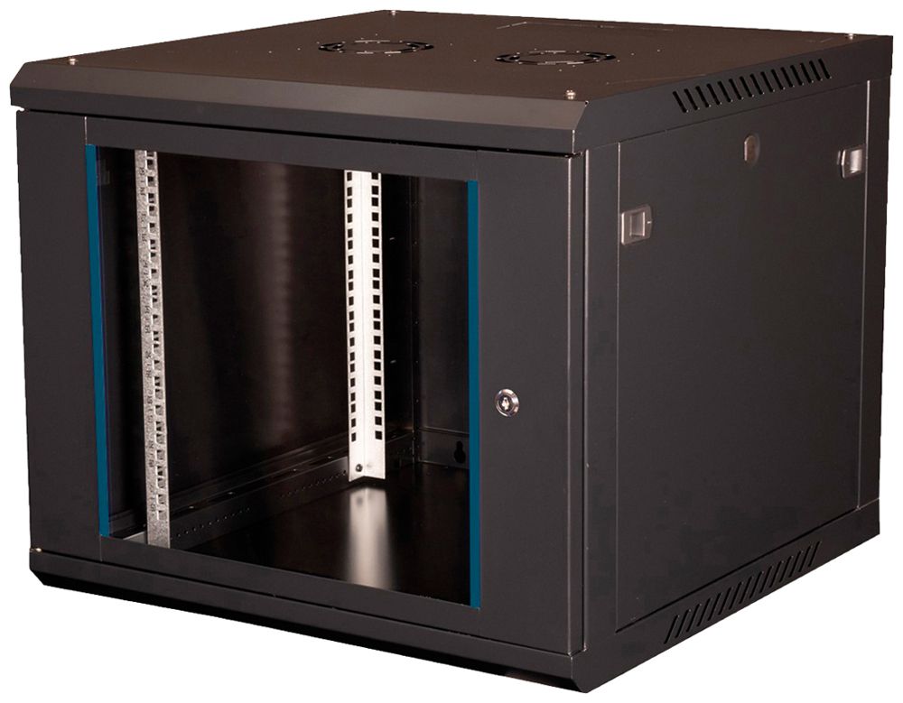 Coffret mural 19" VALUE 600×512×600mm 9UH 1×porte acier noir