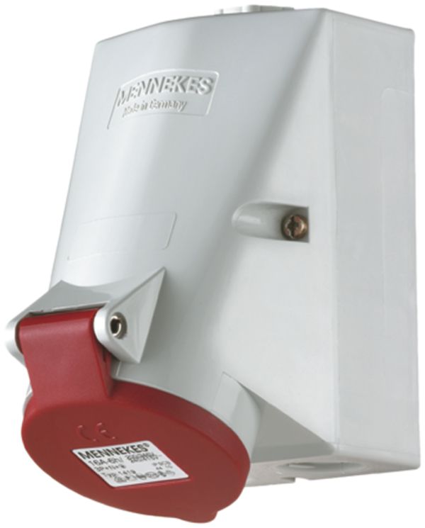 Wandsteckdose CEE 16A 5P 6h 400V rot Mennekes