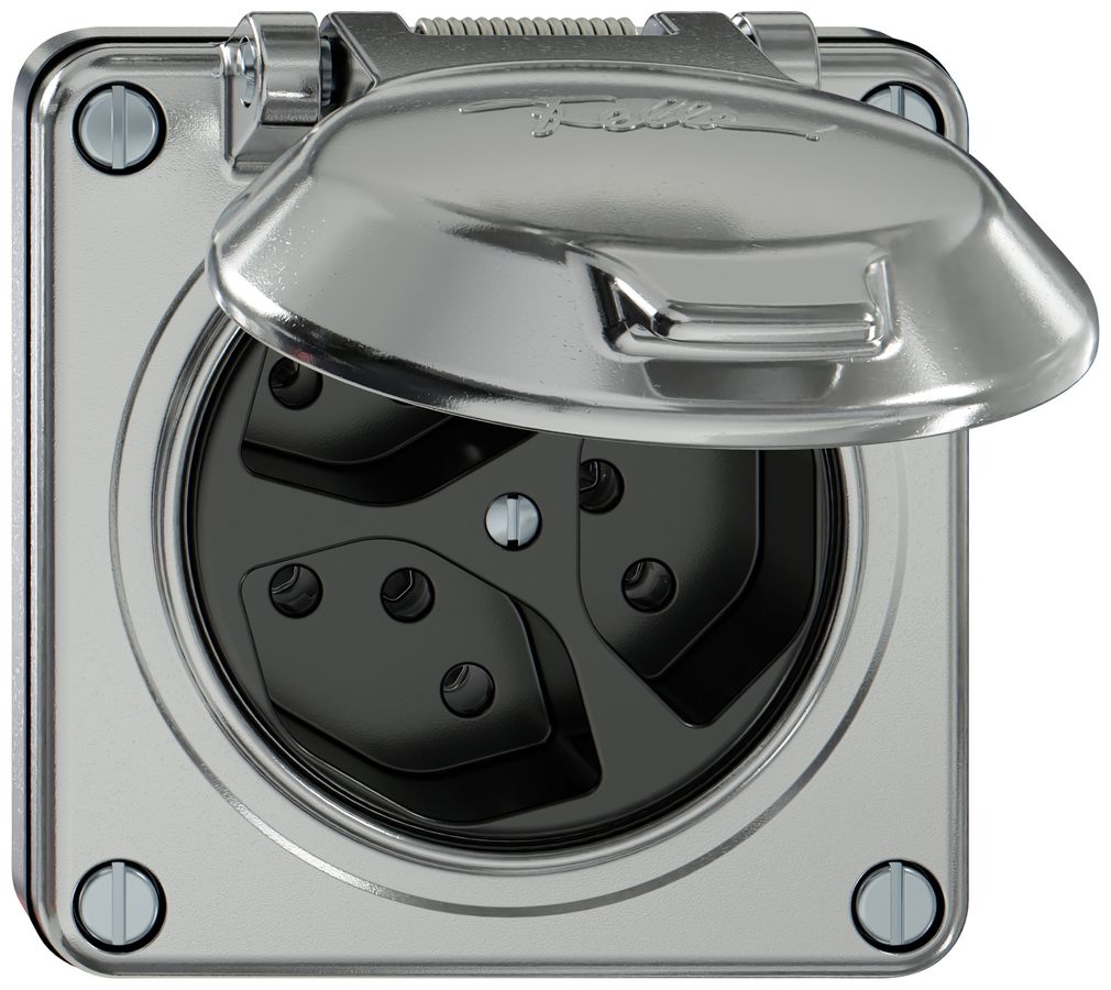 Prise ENC ELEMENT 3×type 13 10A 250V IP20 avec couvercle aluminium