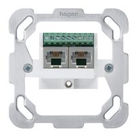 Einsatz zu Anschlussdose Hager 2×RJ45s getrennt mit Befestigungsplatte geschirmt