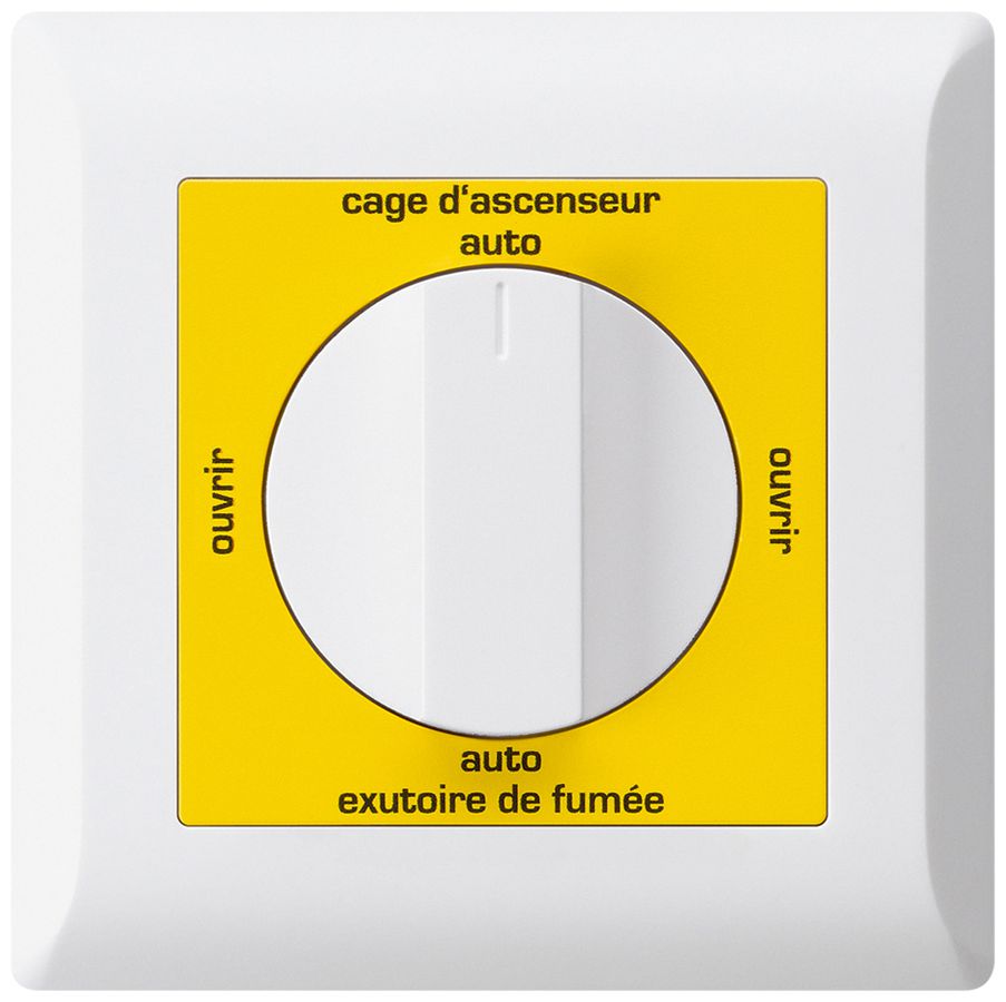 Interrupteur rotatif ENC kallysto.line pour exutoire fumée français blanc