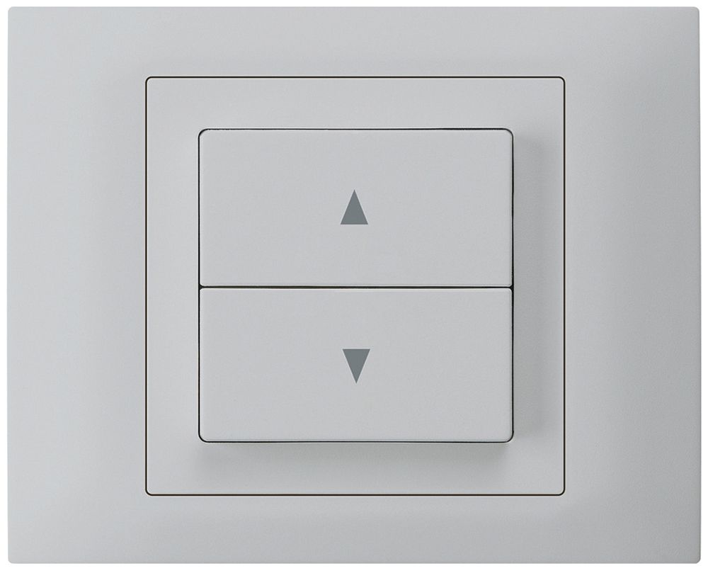 EB-Storenschalter kallysto Bauart T m.EB-Dose G3 Abdeckrahmen steckbar hellgrau