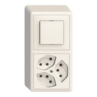 Combinazione AP EDIZIOdue 3/1P+3×T13 bianco