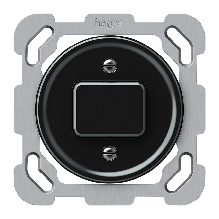 Interrupteur à poussoir ENC origin sch 3 77×77mm noir