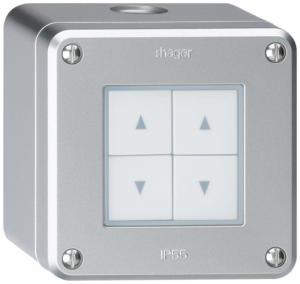 Interruttore per tapparelle AP robusto IP55 alluminio con 4 tasti di comando