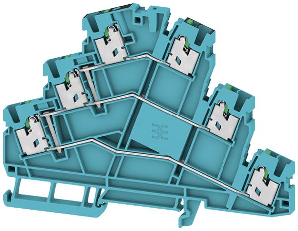 Borne de passage joignable WM S3T 2.5mm² 24A 800V ressort 2×3 DIN35 bl