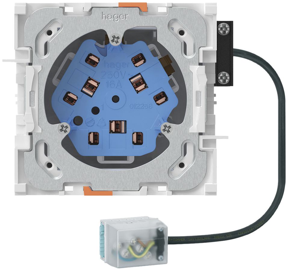 EB-Steckdose 3×Typ 13/23, Flachkabel-Anschl.Ecobus power, L1, Td 3×2.5mm²