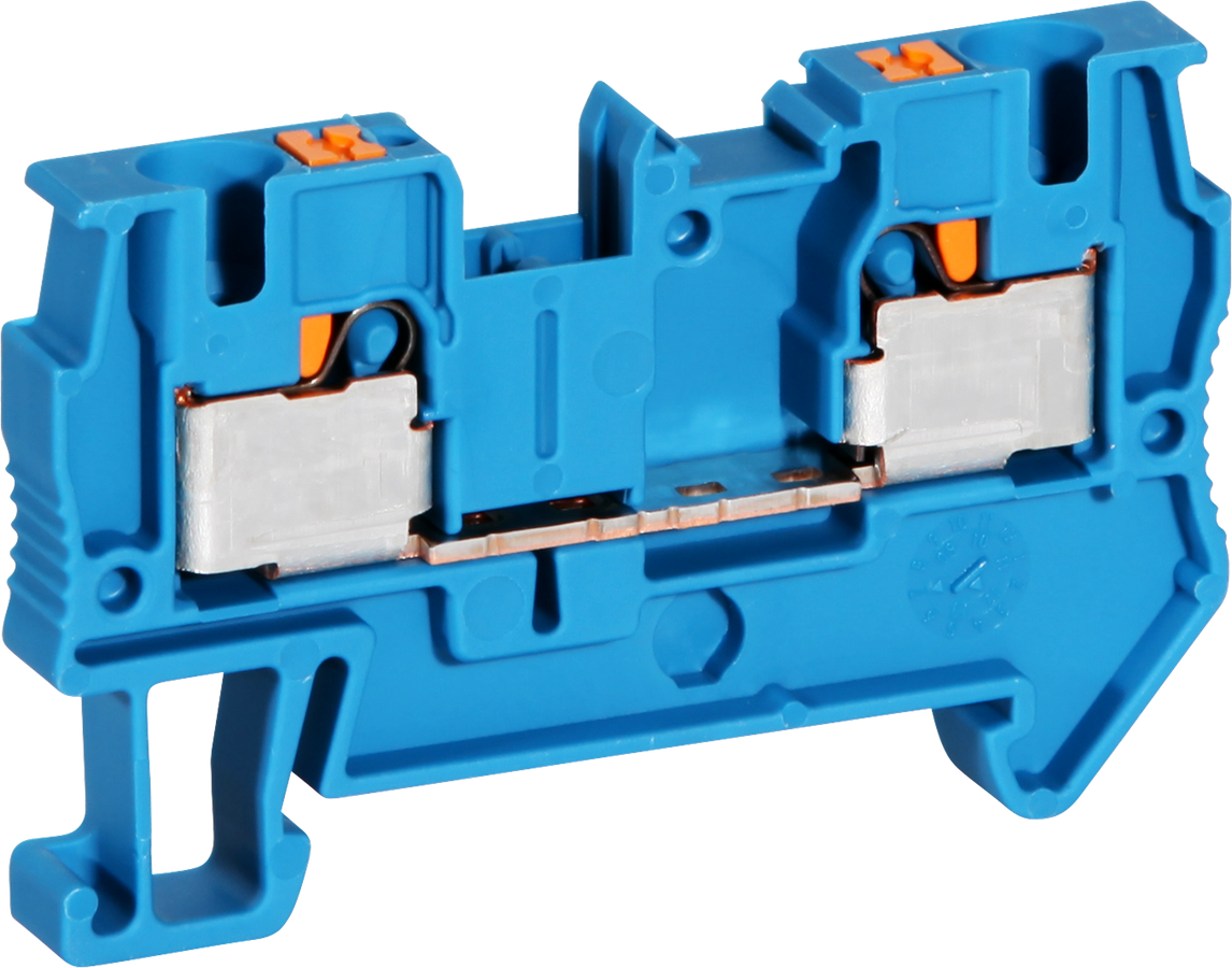 Durchgangsreihenklemme Push-In 0.2…6mm² blau