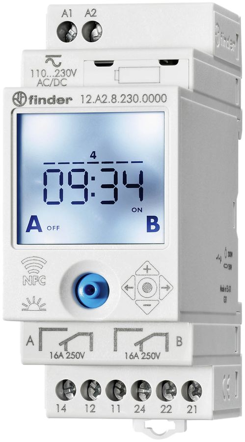 Interrupteur horaire astro/hebdo AMD Finder 12.A2, 2C 16A 230VAC NFC 2UM