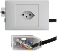 EB-Steckdose EDIZIOdue T13 L1 45…69mm hellgrau für Flachkabel Technofil