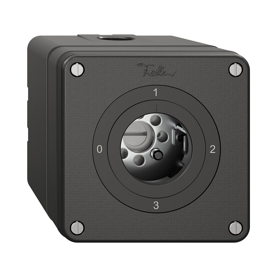 Interrupteur rotatif NAPU NEVO, 5/2L, sans cylindre, KS, 0-1-2-3, noir