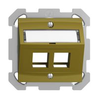 UP-Montageset EDIZIOdue FM, mit Schrägauslasshaube, für 2×Keystone, olive