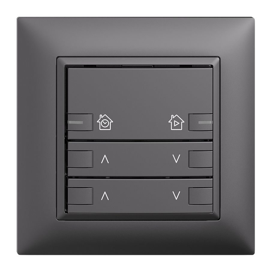 UP-Frontset EDIZIOdue zeptrionAIR Motor 2K mit Bez. mit LED dunkelgrau