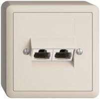 Presa AP 2×RJ45/u 4P sep.EDIZIOdue crema, ITplus