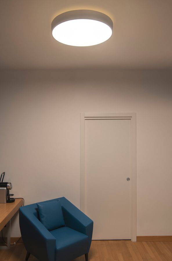 LED-Deckenleuchte SLV MEDO 90 CORONA CW TRIAC 78W 10225lm 3000/4000K Ø900mm grau