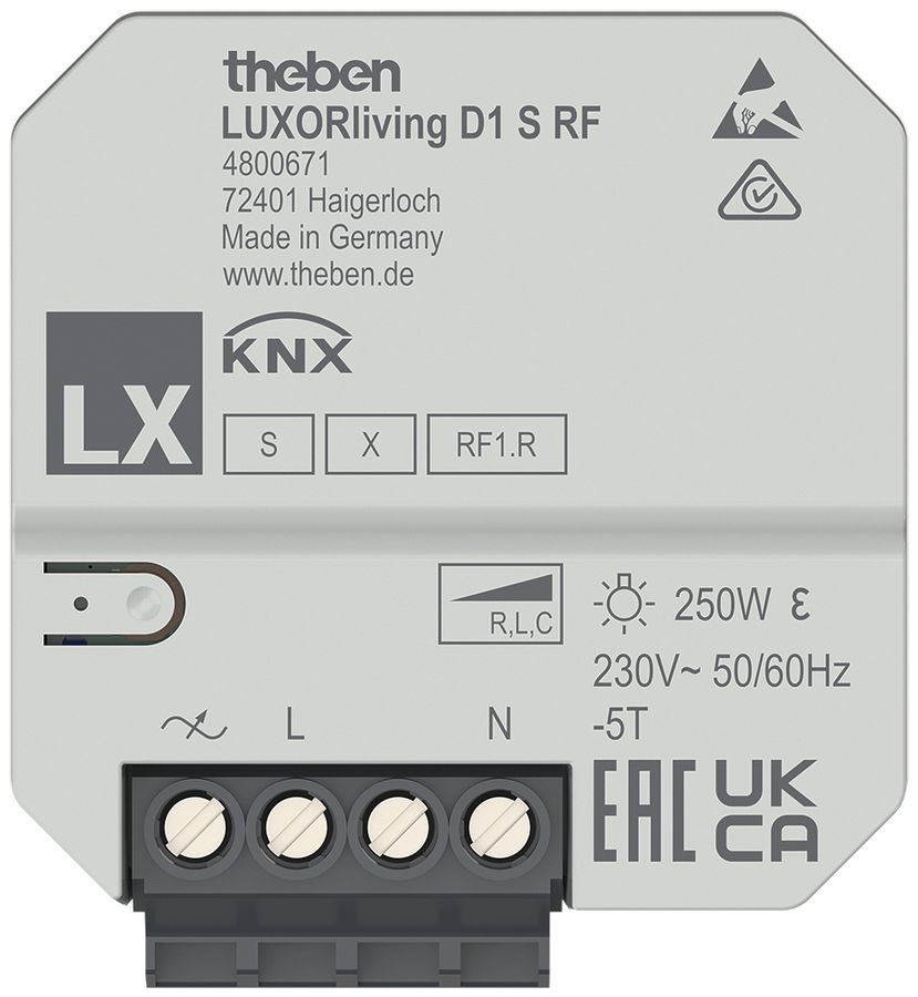 EB-Dimmaktor KNX Theben LUXORliving D1 S RF 1-Kanal