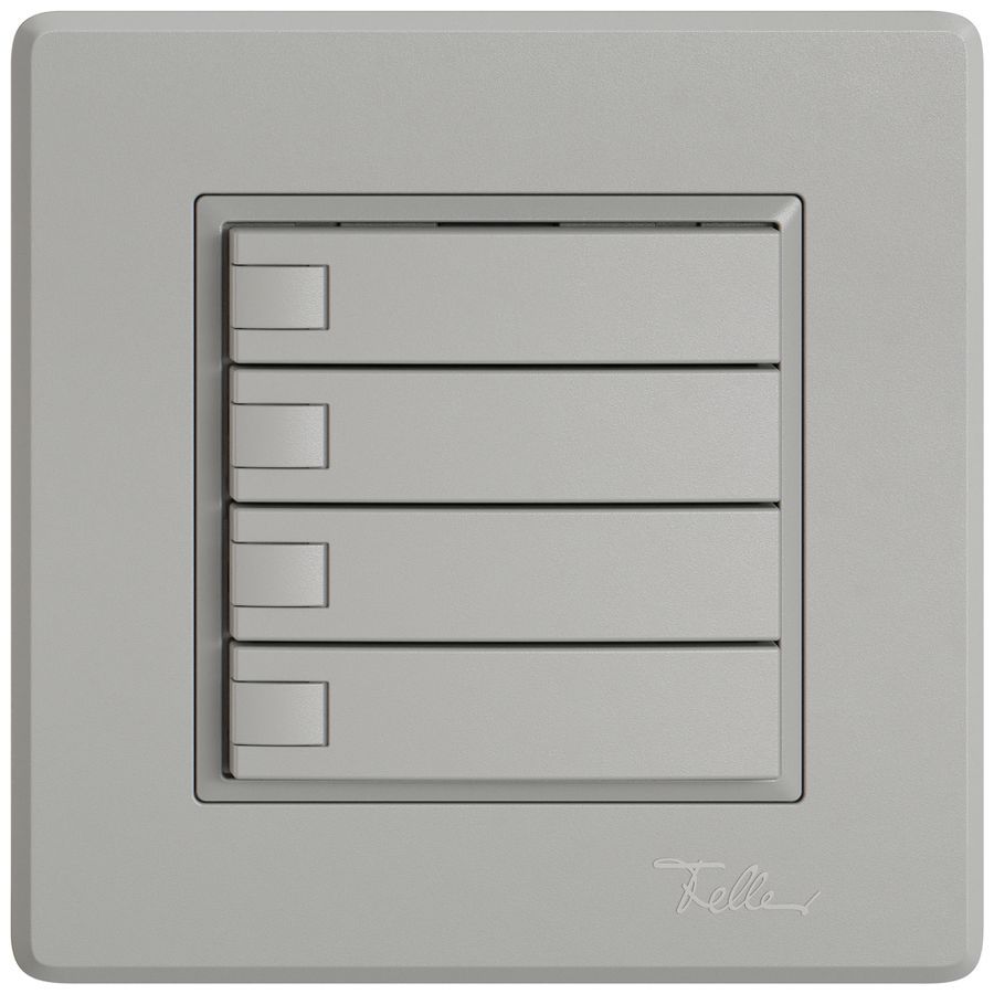 Poussoir universel ENC EDIZIO.liv UNI SNAPFIX® s.LED 4× comm.1T grc