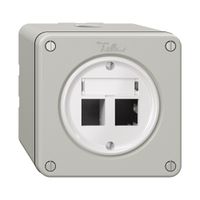 Kit di montaggio NAPU Feller freenet, per uscita diritta, doppio, grigio chiaro